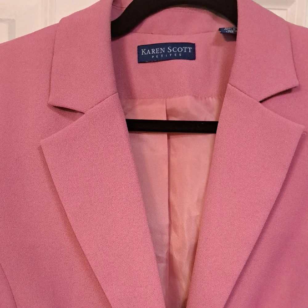 Karen Scott Women's Blush Pink Suit Jacket